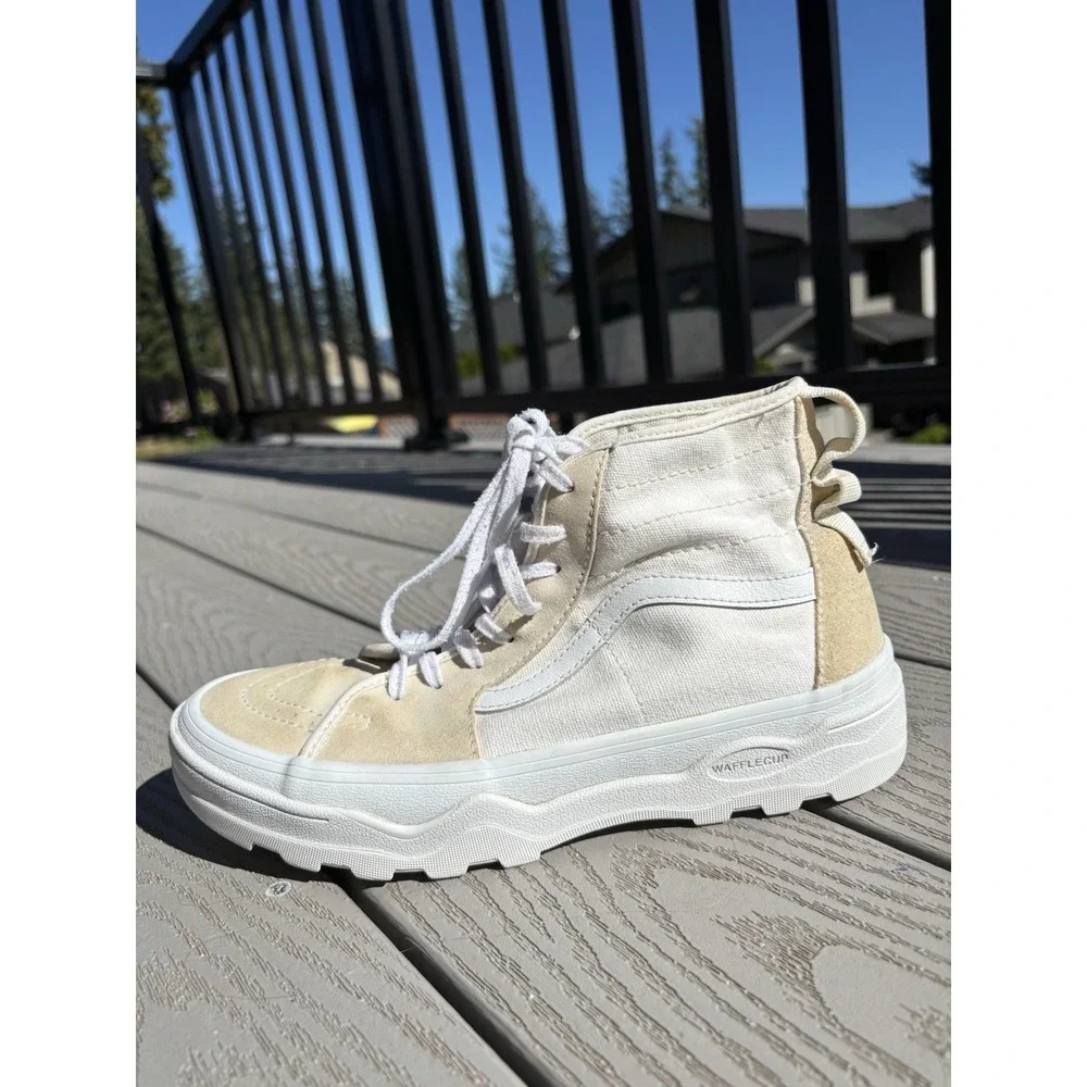 VANS Sentry Sk8-Hi WC Boots High Canvas Suede Skate White Men's Size 7.5/Women 9